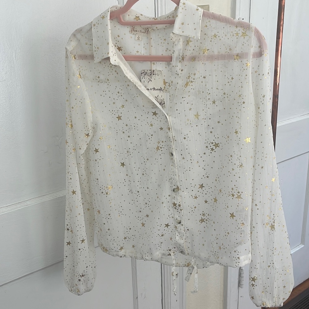 Ivory Star Blouse NWT